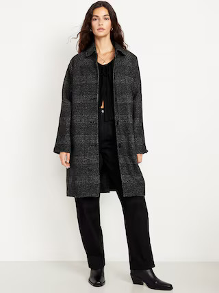 Relaxed Button-Front Mac Coat | Old Navy (US)