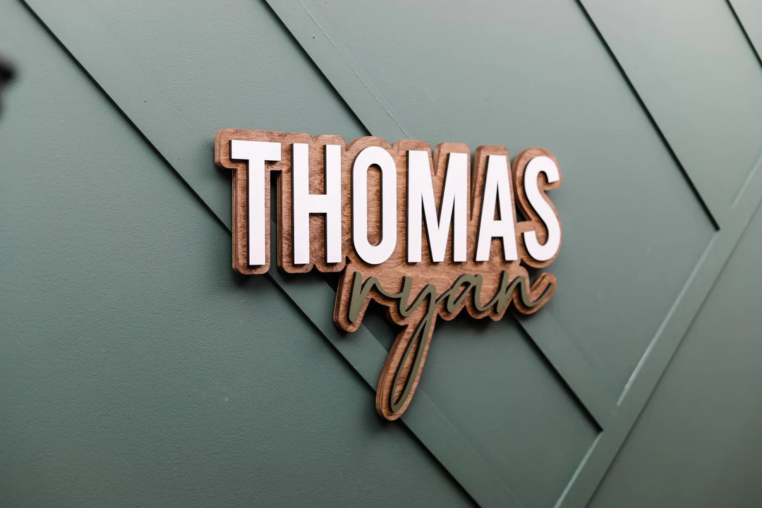 Custom Outline Name Sign, Nursery Name Sign, Newborn Gift, Layered 3D Name Sign, Personalized Nur... | Etsy (US)