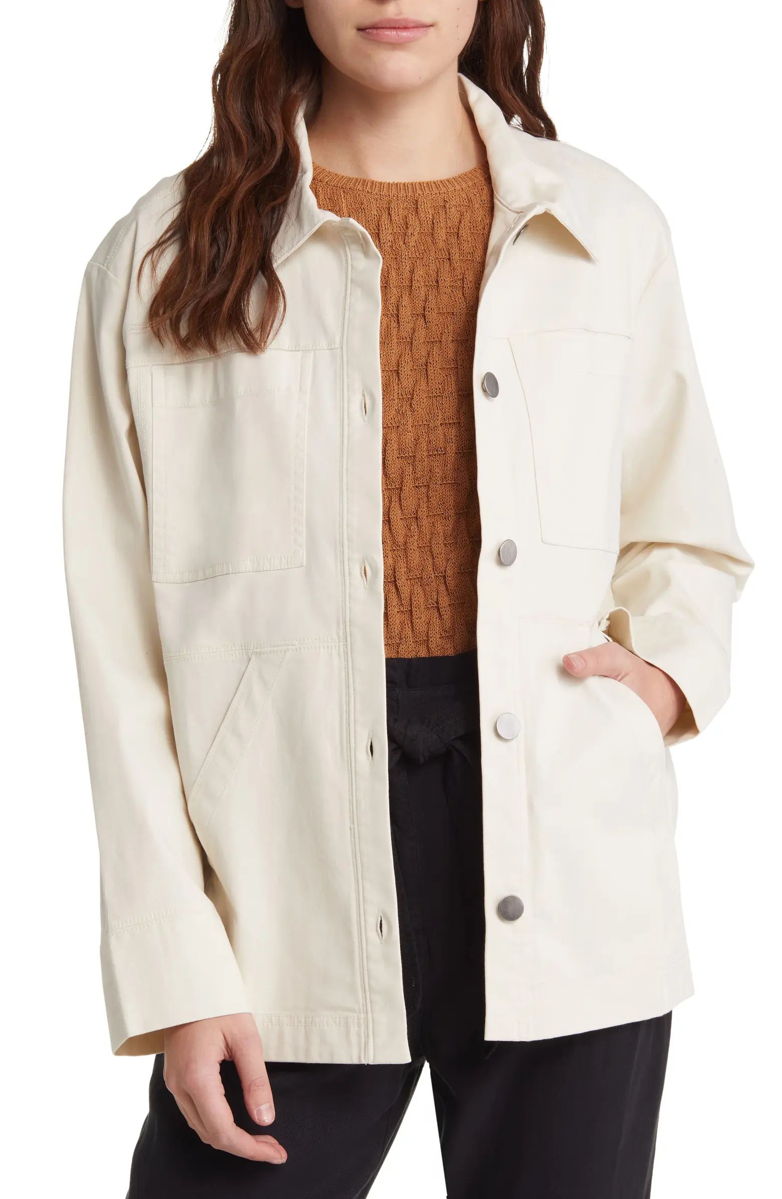 Stretch Cotton Utility Shirt Jacket | Nordstrom