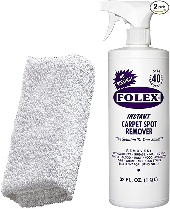 FOLEX Instant Carpet Spot Remover + Daley Mint Cloth | Instant Rug, Upholstery, and Carpet Spot R... | Amazon (US)
