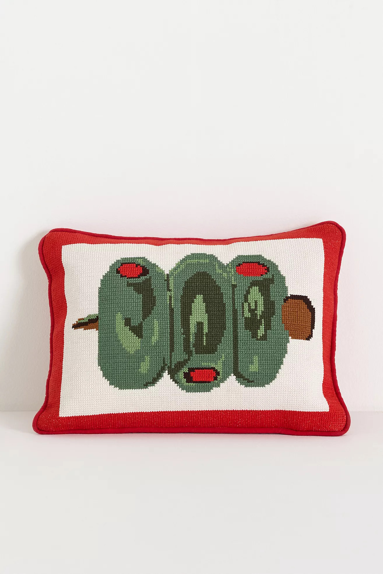 Cotton Needlepoint Cocktail Icon Mini Pillows | Anthropologie (US)