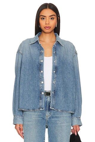 AGOLDE Aiden High Low Shirt in Shout from Revolve.com | Revolve Clothing (Global)