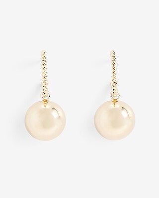 Twisted Hoop Ball Drop Earrings | Express