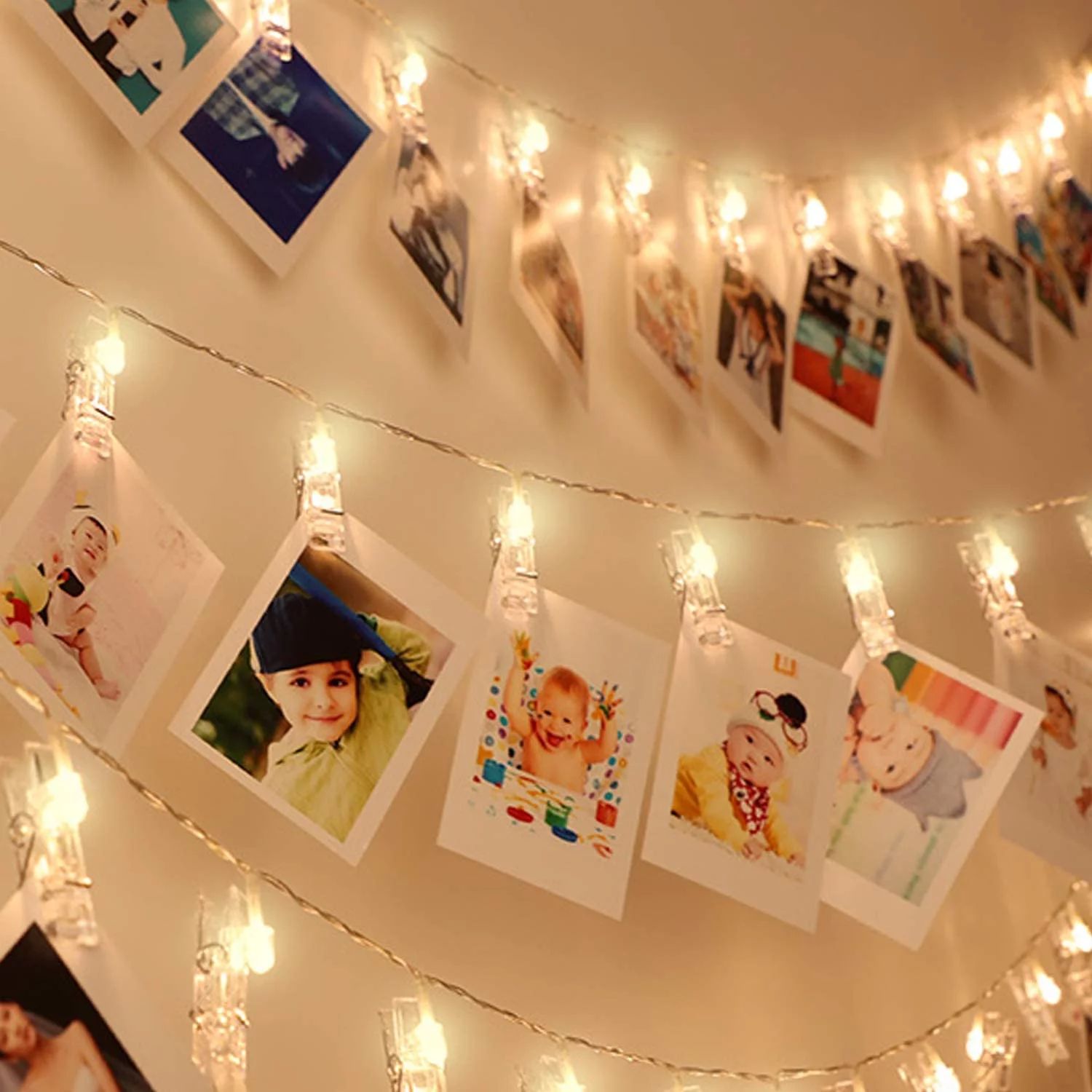50 LED Photo Clip String Lights, Fairy Lights with Clips, Lights with Clips for Pictures, Polaroi... | Walmart (US)