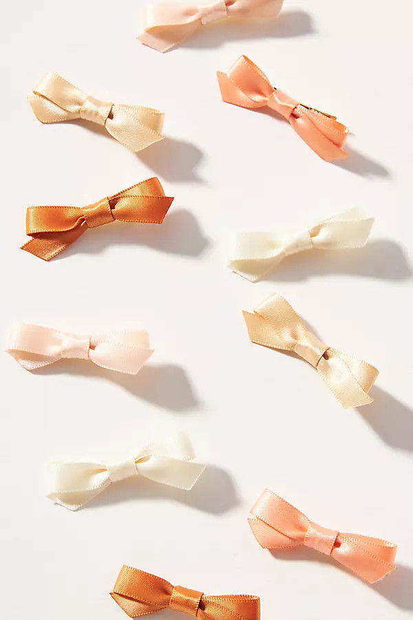 Small Silky Bow Clips, Set of 10 | Anthropologie (US)
