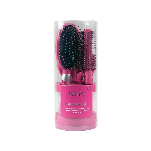 5-Piece Hair Brush Set, Adults and Teens, Pink | Walmart (US)