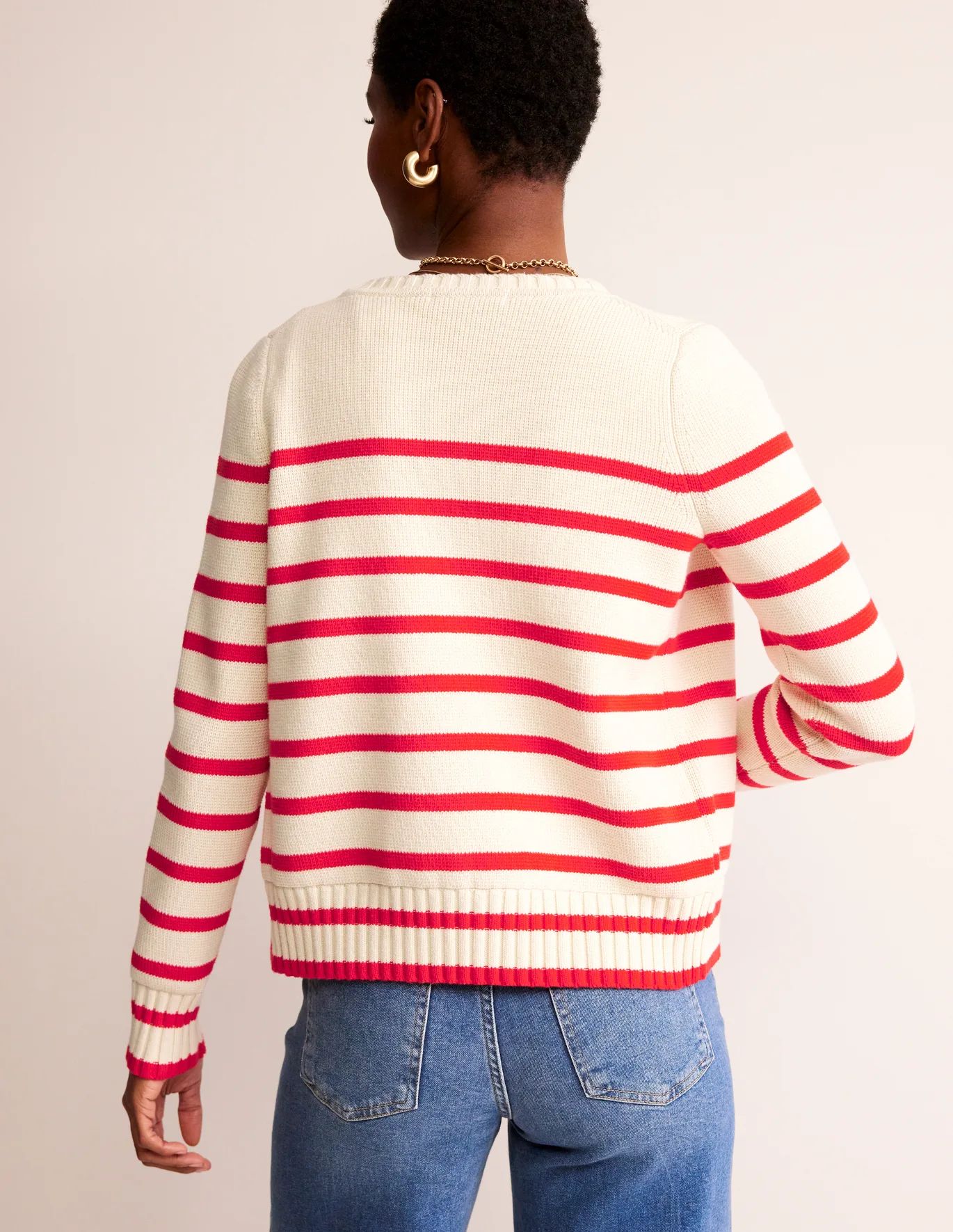 Warm Ivory, Flame Red Stripe | Boden (US)