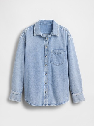 UltraSoft Denim Oversized Shirt | Gap (CA)
