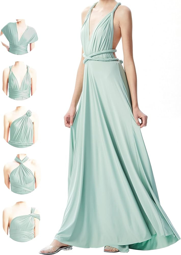 Infinity Dresses for Bridesmaids,Wedding Guest Dresses for Women,Plus Size Wrap Dress Long Maxi C... | Amazon (US)