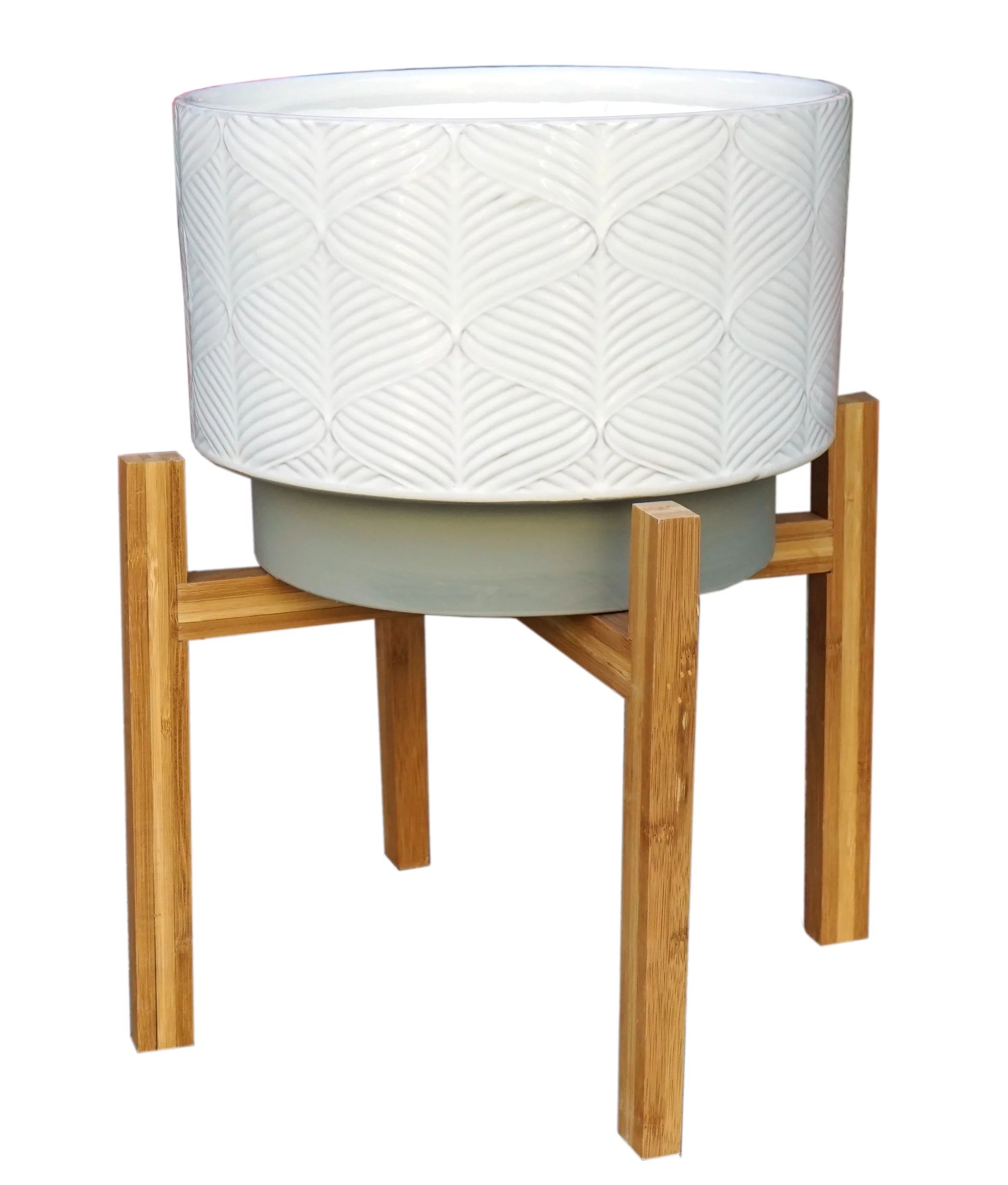 Better Homes & Gardens 11in Kennewick Ceramic Planter With Stand, Ivory - Walmart.com | Walmart (US)