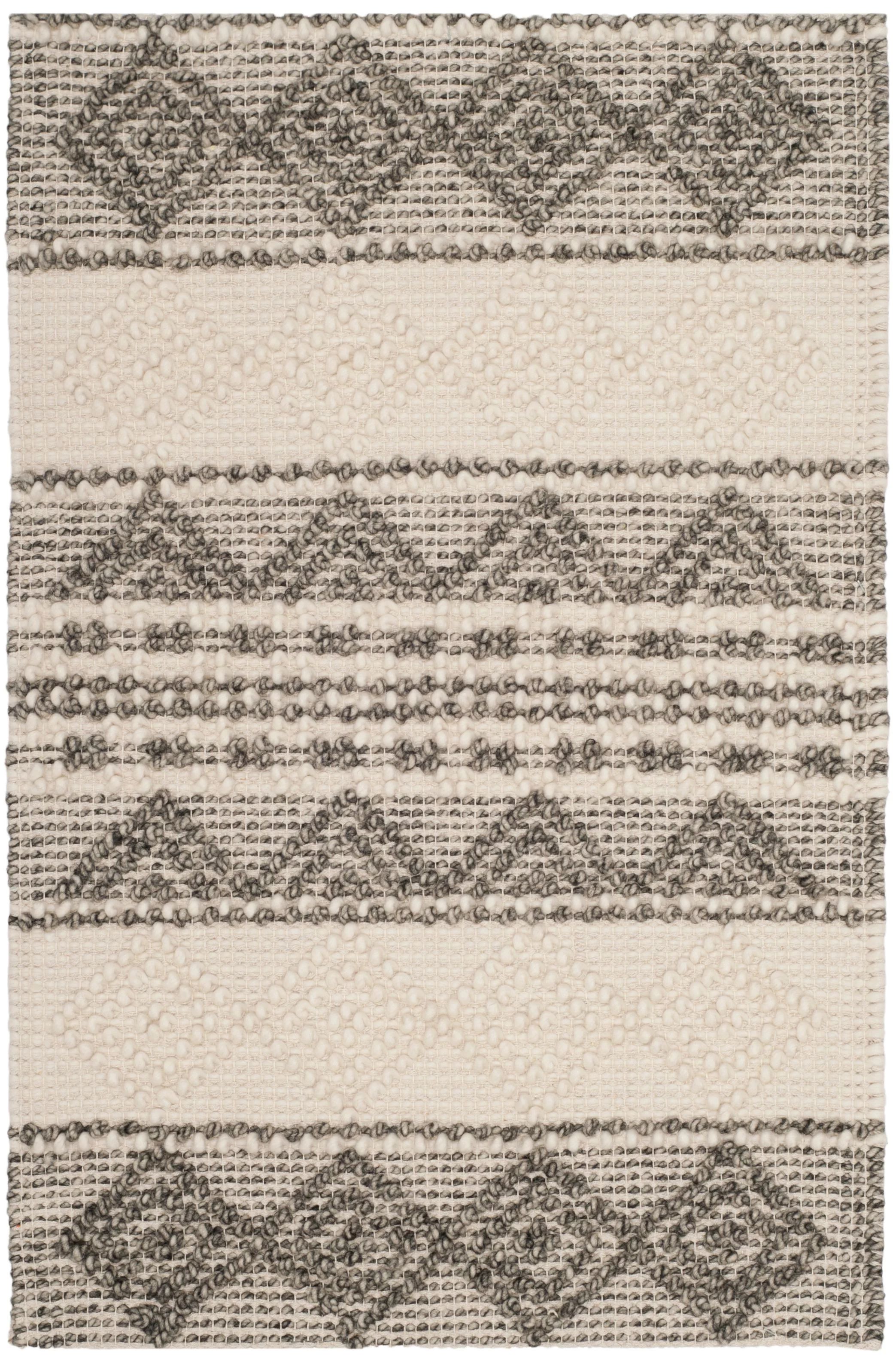 SAFAVIEH Natura Carly Geometric Braided Wool Area Rug, Grey/Ivory, 2' x 3' - Walmart.com | Walmart (US)