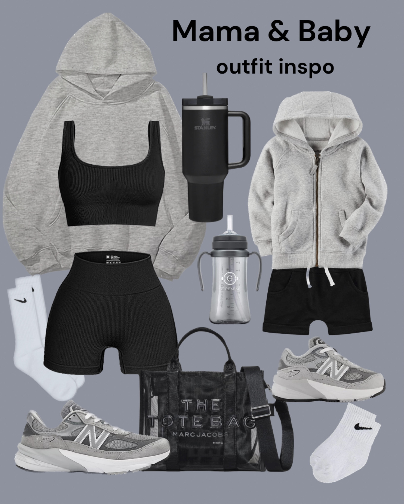Matching Mama & Baby Outfit Inspo!
Neutral colors to match with your mini, boy or girl! The shoes are the cutest and I love this bag for summer!

Matching outfits, matching mom and baby, matching mom and son, mom and daughter, baby boy clothes, baby new balance sneakers, new balance 990, new balance sneaker outfit, athleisure, spring outfits, stanley cup, stanley tumbler, Marc jacobs tote bag, mesh tote bag, summer it bag, baby new balance, toddler boy outfits, toddler shoes

#LTKitbag #LTKbaby #LTKstyletip