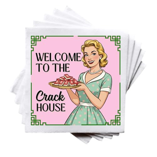 30 Pack of Funny Mahjong Cocktail Napkins: Welcome to the Crack House. Mahjong Gift for Friend, Crack Bam Dot | Amazon (US)