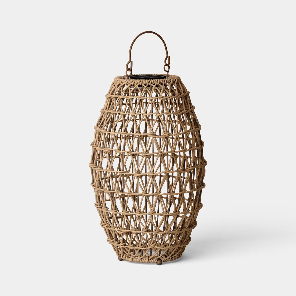 Open Weave LED Medium Outdoor Lantern Beige - Threshold™ | Target