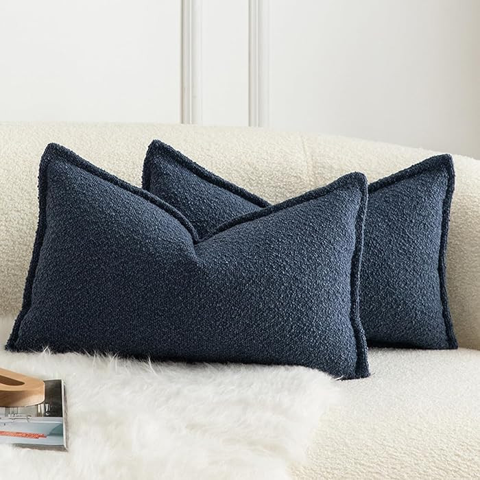 Mandioo Pack of 2 Decorative Throw Pillow Covers Accent Solid Woven Textured Cushion Covers Pillo... | Amazon (CA)