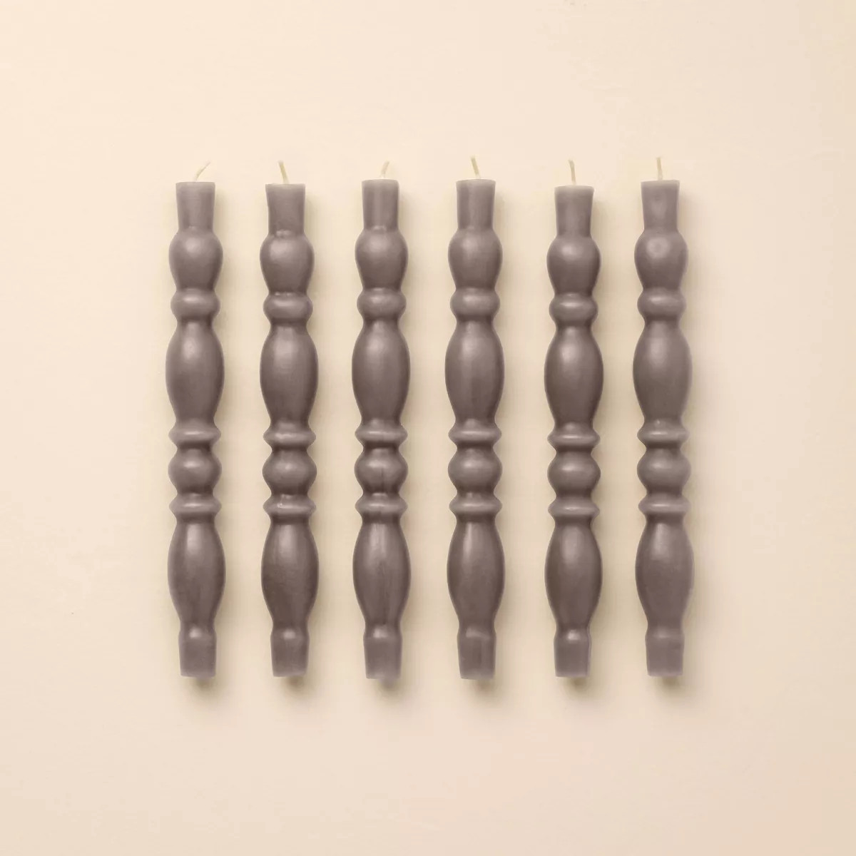 6pk Spindle Taper Candles Gray - Hearth & Hand™ with Magnolia | Target