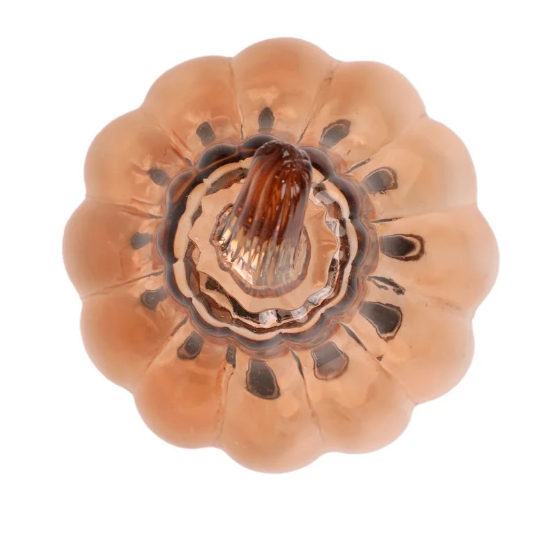 Glass Pumpkin Decoration, Orange, 6.25", Harvest by Way To Celebrate | Walmart (US)