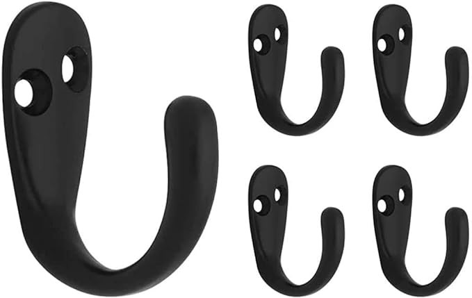 Franklin Brass (5-Pack) Single Wall Hooks 1-Prong Coat/Hat Matte Black Hooks for Hanging Wall Mou... | Amazon (US)