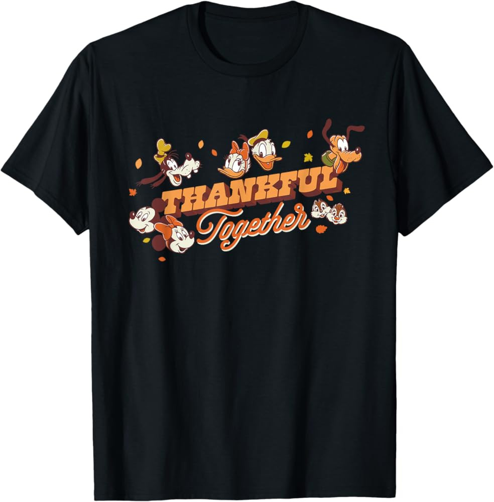 Disney Mickey Mouse and Friends Fall Thankful Together T-Shirt | Amazon (US)