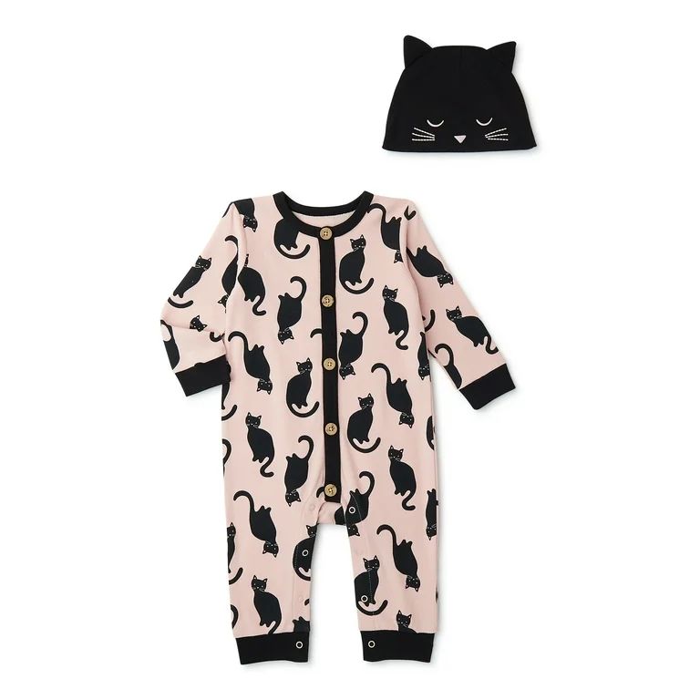 Halloween Way To Celebrate! Baby Boy and Girl Unisex Coverall and Hat Outfit Set, 2-Piece, Sizes ... | Walmart (US)