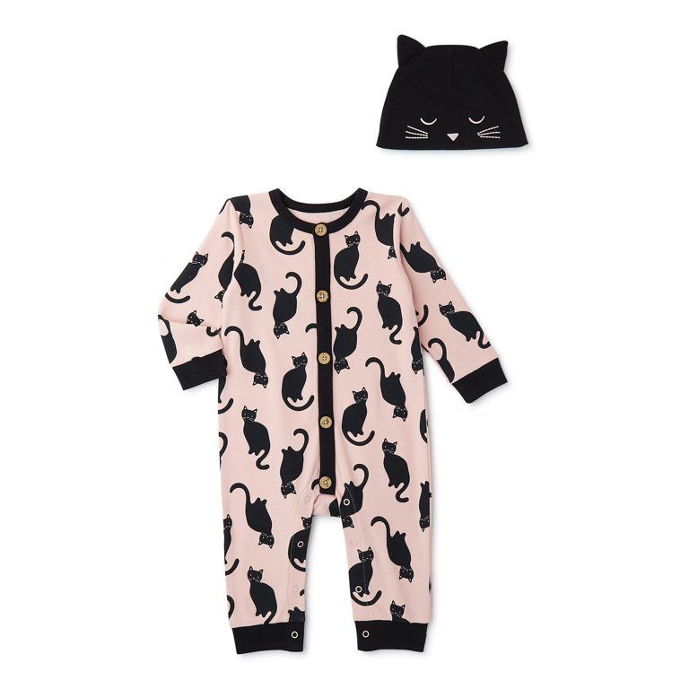 Halloween Way To Celebrate! Baby Boy and Girl Unisex Coverall and Hat Outfit Set, 2-Piece, Sizes ... | Walmart (US)