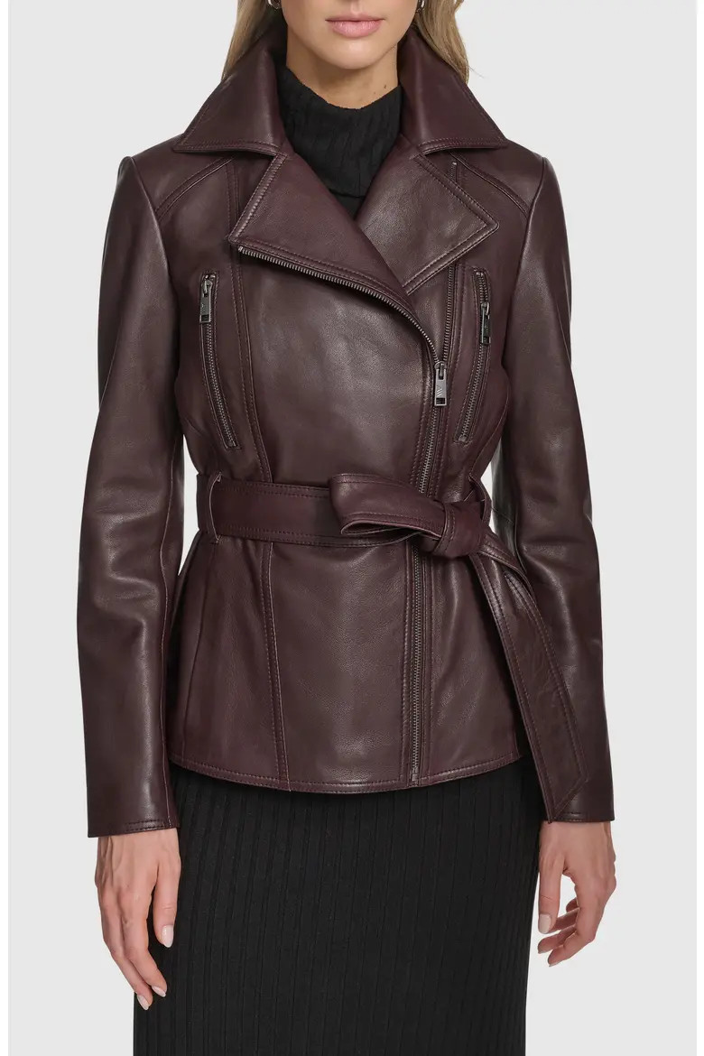 Violet Leather Trench Jacket (Women) | Nordstrom | Nordstrom