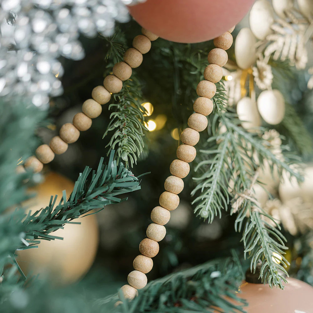 Wood Bead Garland, Natural, 8' | CG Hunter