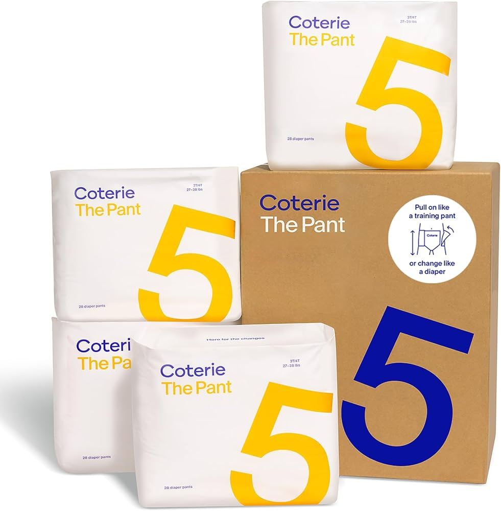 Coterie The Pant, Size 5, Refastenable Training Pants for Sensitive Skin, Hypoallergenic, Super A... | Amazon (US)