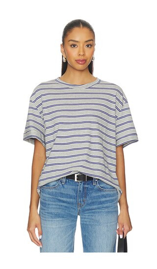 Boifriend T-shirt in Heather & Navy | Revolve Clothing (Global)