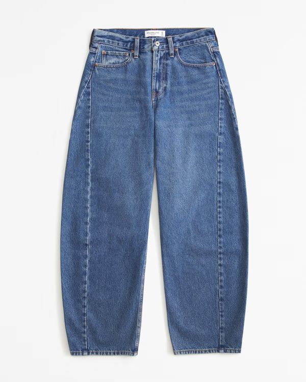 Curve Love Mid Rise Barrel Jean | Abercrombie & Fitch (US)