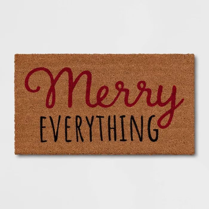 1'4"x2'4" Merry Holiday Everything Door Mat Black - Wondershop™ | Target
