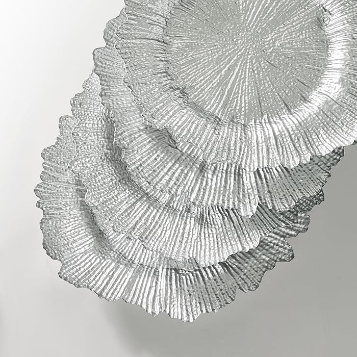 Z Gallerie 4 Pack Charger Plates, 13 Inch Round Dinner Charger Plates for Wedding Party, Elegant ... | Amazon (US)