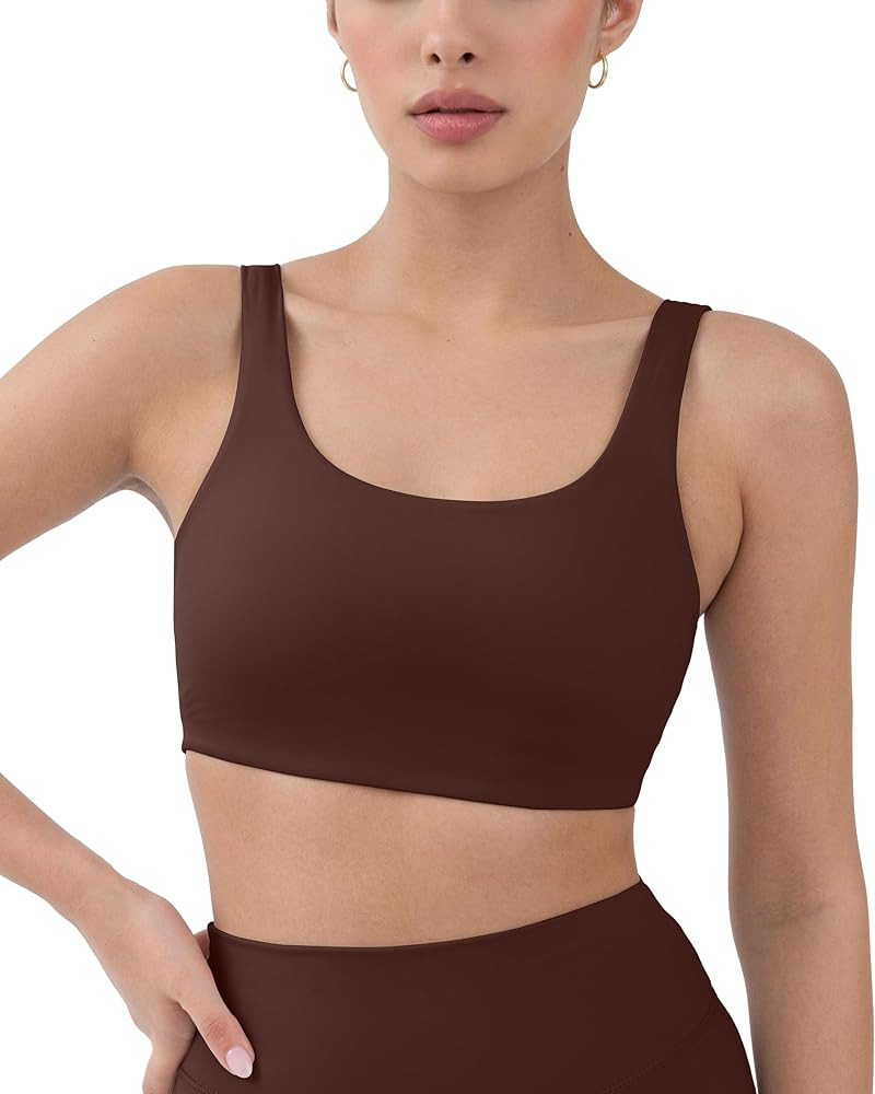 PAVOI ACTIVE Yoga Sports Bras for Women | High Support Low Scoop Neck Low Impact Gym Bra with Rem... | Amazon (US)