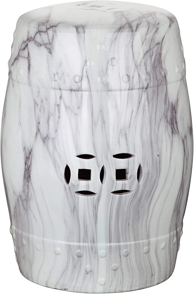 Safavieh Jade Swirl Ceramic Decorative Garden Stool, White | Amazon (US)