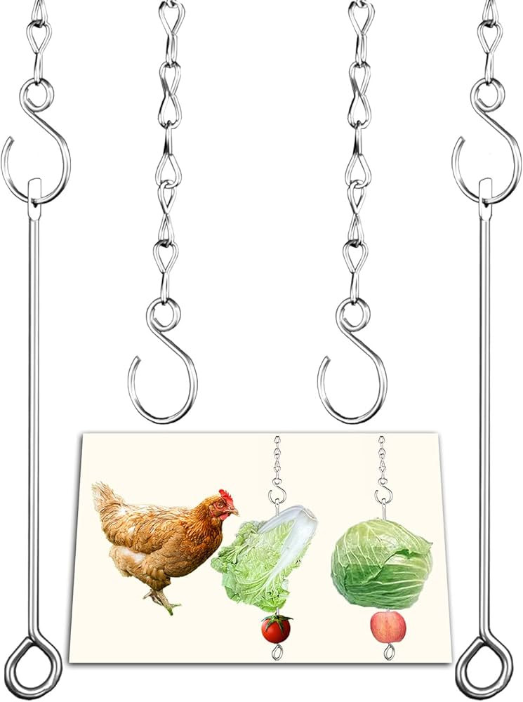 Chicken Vegetable Hanging Feeder Toy for Hens Pet Chicken Veggies Skewer Fruit Holder for Hens La... | Amazon (US)