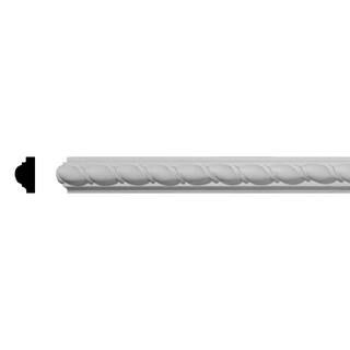 Ekena Millwork 5/8 in. x 1 in. x 94-1/2 in. Polyurethane Bulwark Rope Panel Crown Moulding MLD01X... | The Home Depot
