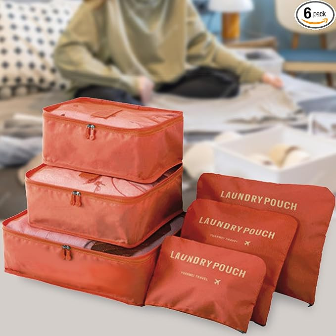 Packing Cubes 6 Set Travel Essentials for Carry on Luggage Organizers Suitcase Travel Accessories... | Amazon (US)
