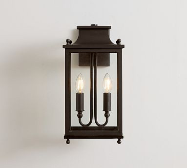Belvedere Metal Outdoor Double Sconce (16") | Pottery Barn (US)