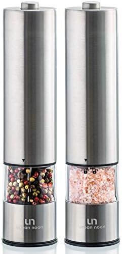Electric Salt and Pepper Grinder Set - Battery Operated Stainless Steel Mill with Light (Pack of ... | Amazon (US)