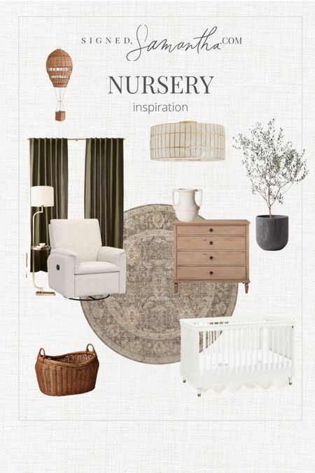 Nursery inspiration. PBK. Pottery barn kids. Target find. Recliner chair. Faux olive tree. Drapes. Curtains. White crib 

#LTKbaby #LTKhome #LTKFind