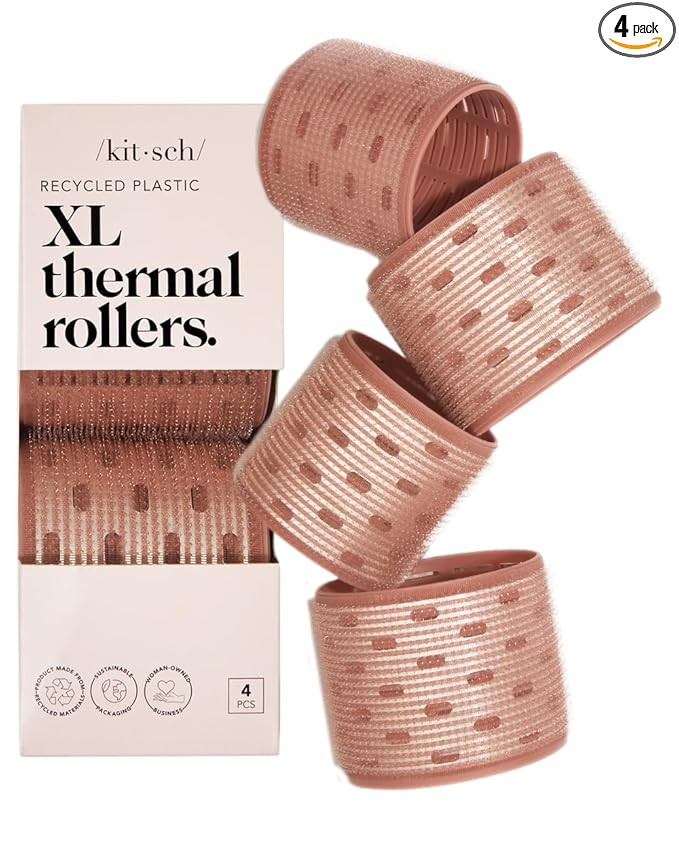 Kitsch XL Ceramic Thermal Rollers - Self Grip Hair Rollers for Blowout Look Long Hair, Medium & S... | Amazon (US)