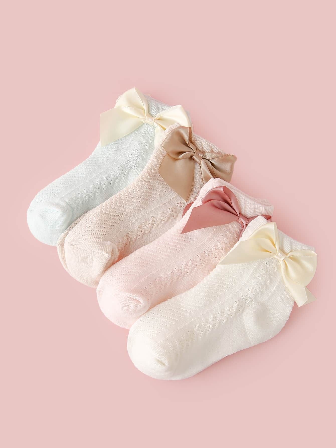4pairs Baby Bow Decor Socks | SHEIN
