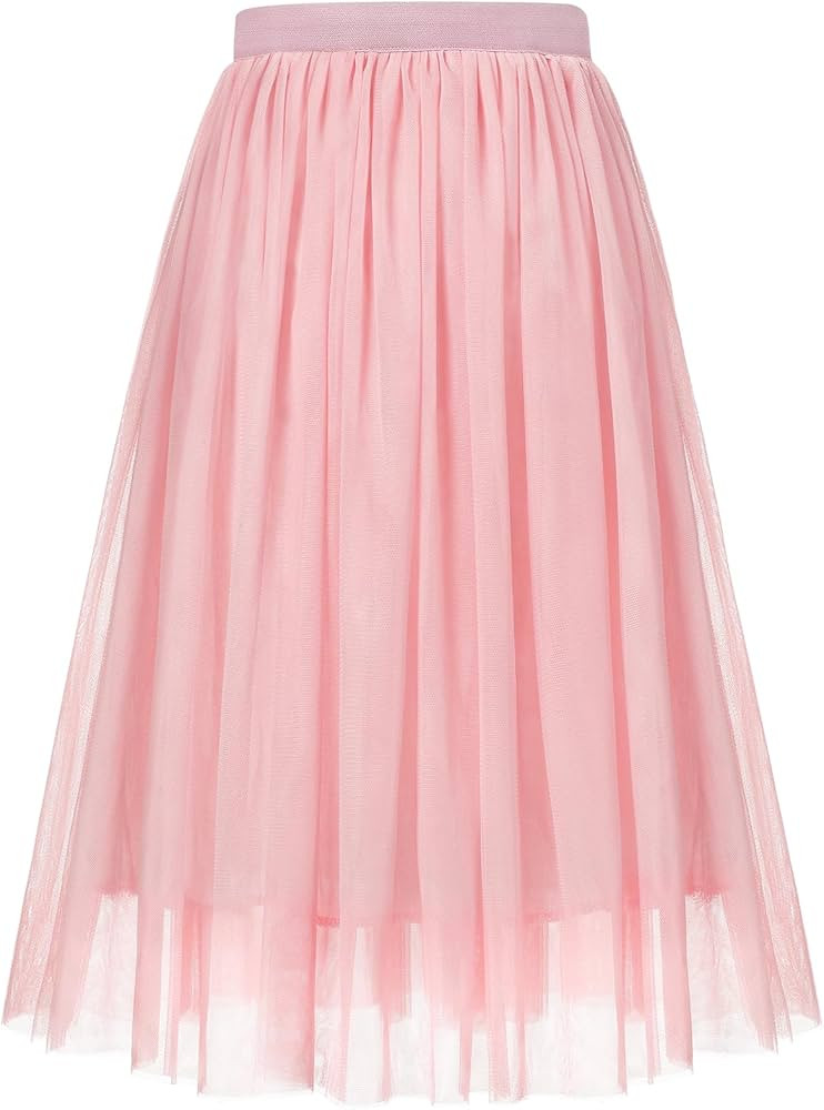 BOOPH Girls Tulle Skirts A-line Mesh Skirt Long Tutu Skirts Dress for Toddler Girls | Amazon (US)