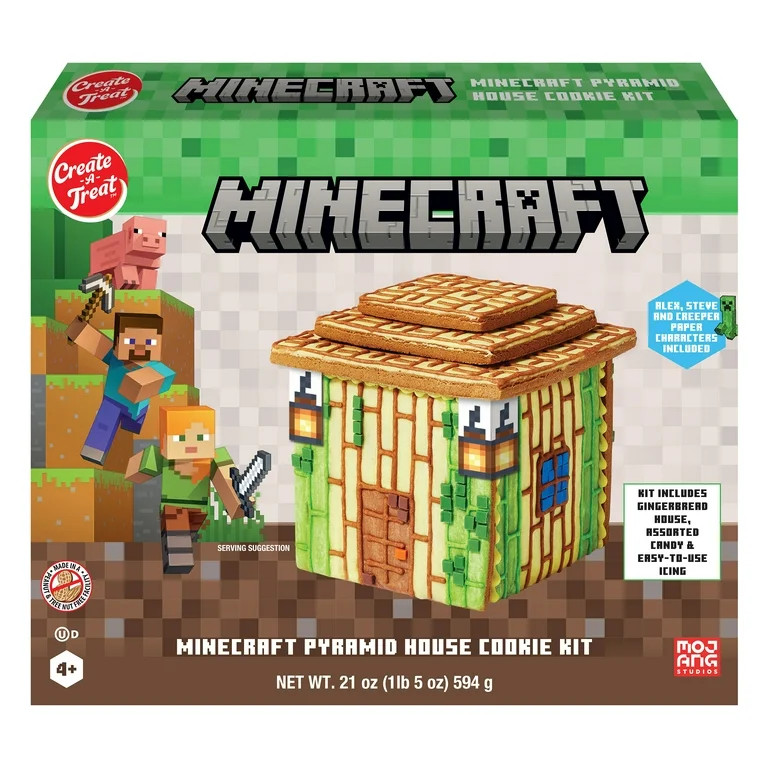 Holiday, Create a Treat, Minecraft Pyramid House Cookie Kit, 21 oz, New, Medium Size, Shelf-Stabl... | Walmart (US)