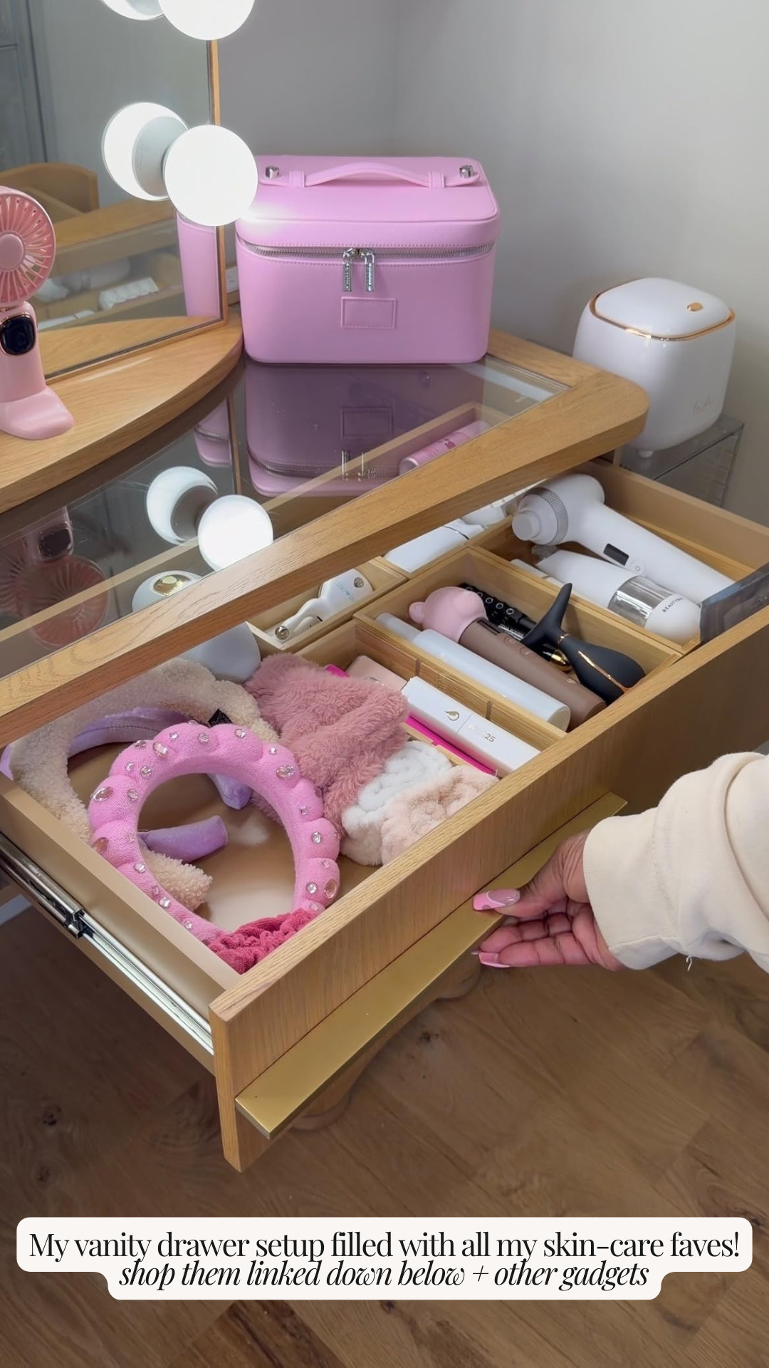 Having a clean, organized vanity setup makes starting and ending the day feel so refreshing! ✨

This setup keeps all my skincare faves neatly stored, including plush headbands, facial tools, skincare gadgets, a pink train case, and vanity lighting essentials to keep everything accessible and clutter-free.

Shop my vanity drawer setup and skincare gadgets linked below! 🛒

Follow for more @OPERATION_NIKI on IG, TikTok, & Facebook

#VanityOrganization #SkincareSetup #BeautyRoom #OperationNiki #AmazonFinds #VanityTour #SkincareRoutine #OrganizedHome #ShoppingHaul

#LTKselfcare #LTKHome #LTKBeauty