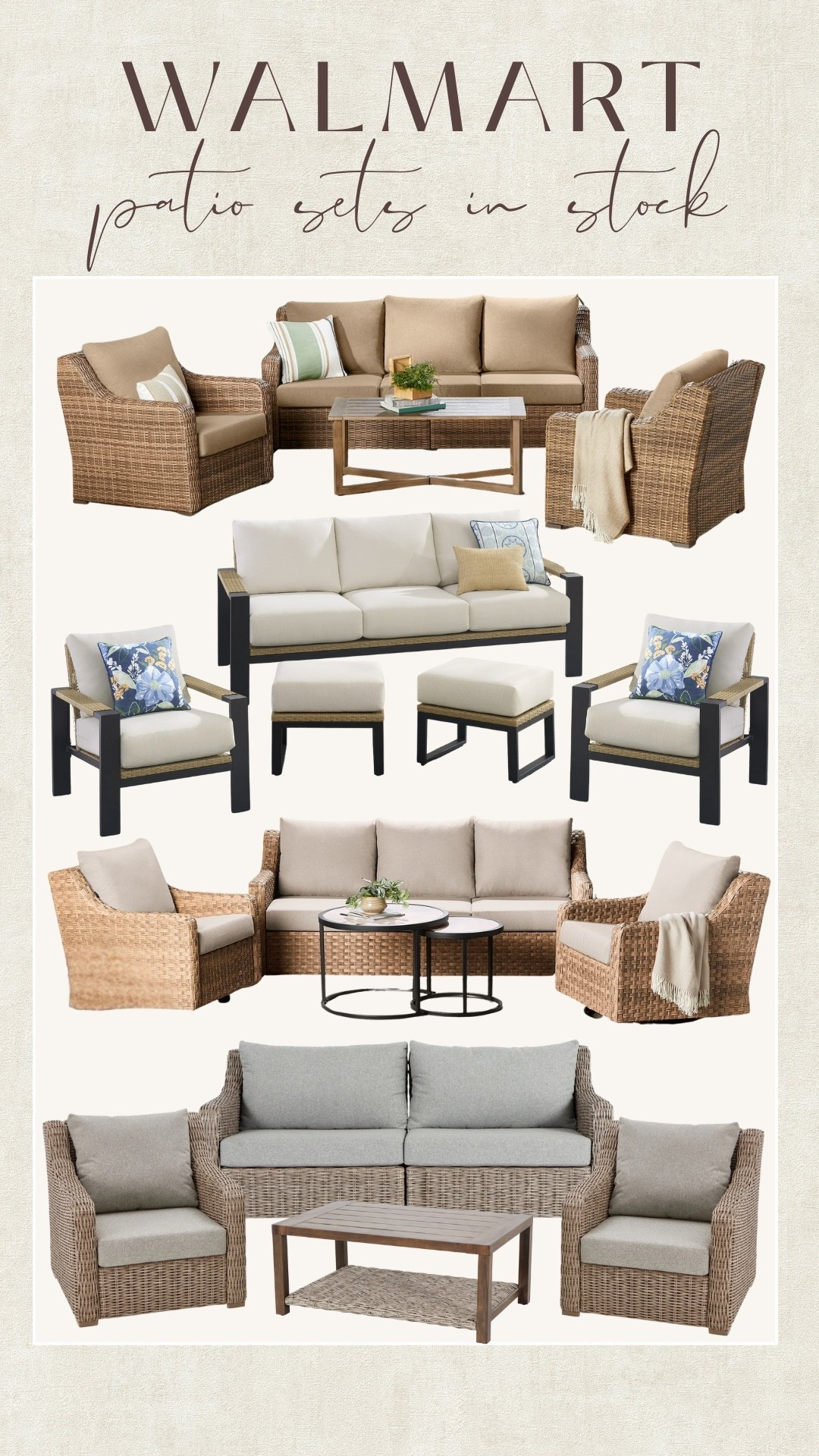 Walmart patio furniture sets!

#LTKSeasonal #LTKHome