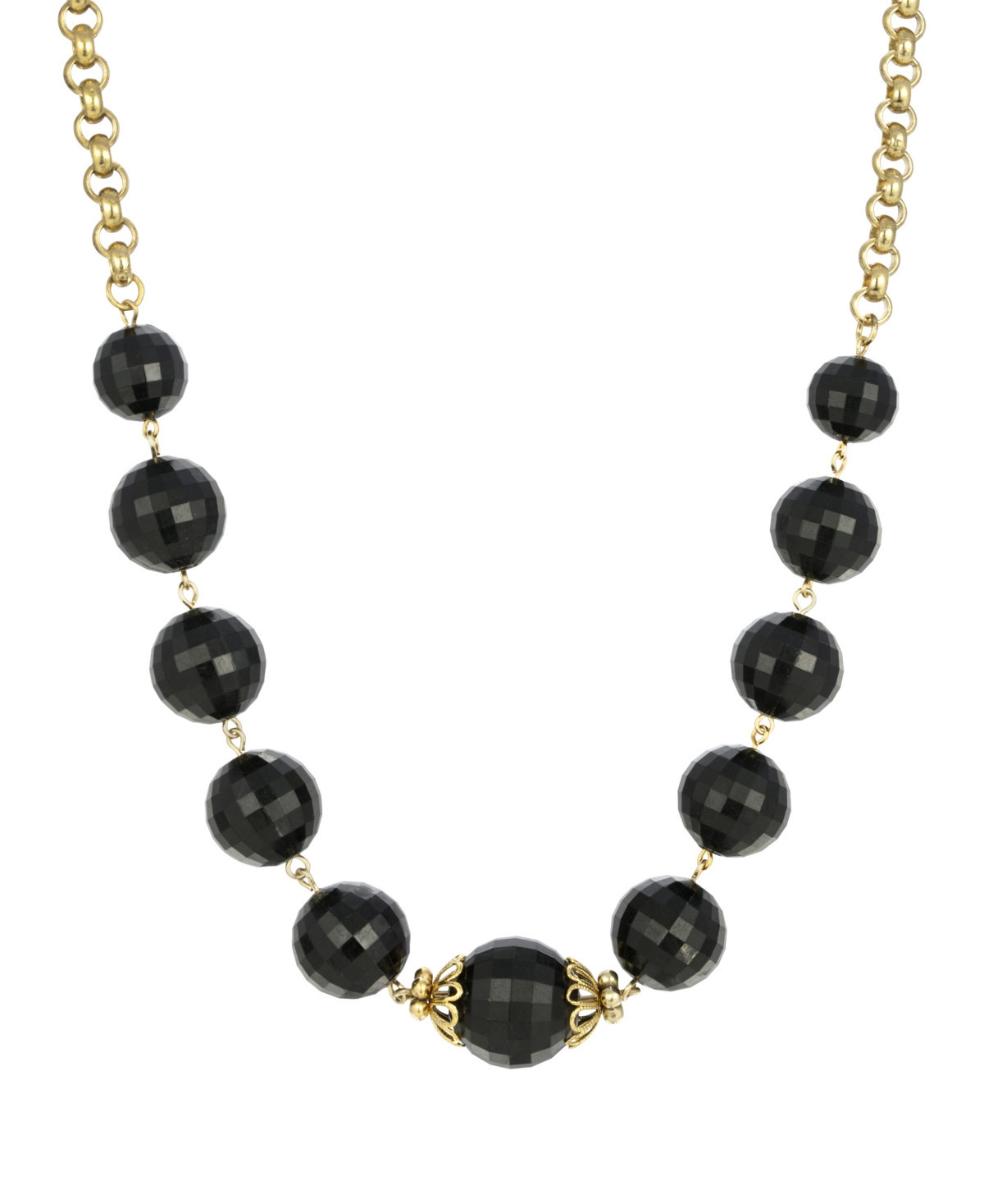 2028 Black Beaded Necklace - Black | Macy's