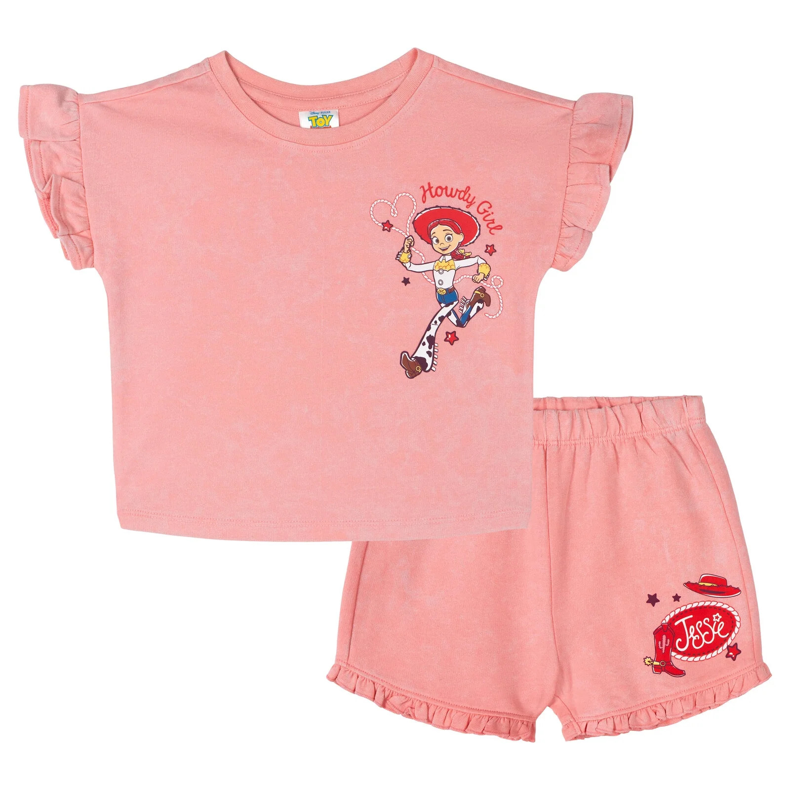 Disney Toy Story Jessie French Terry T-Shirt and Shorts Outfit Set Toddler to Big Kid | Walmart (US)