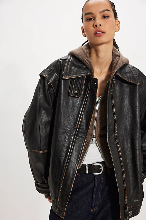 Parker Leather Jacket | Free People (Global - UK&FR Excluded)
