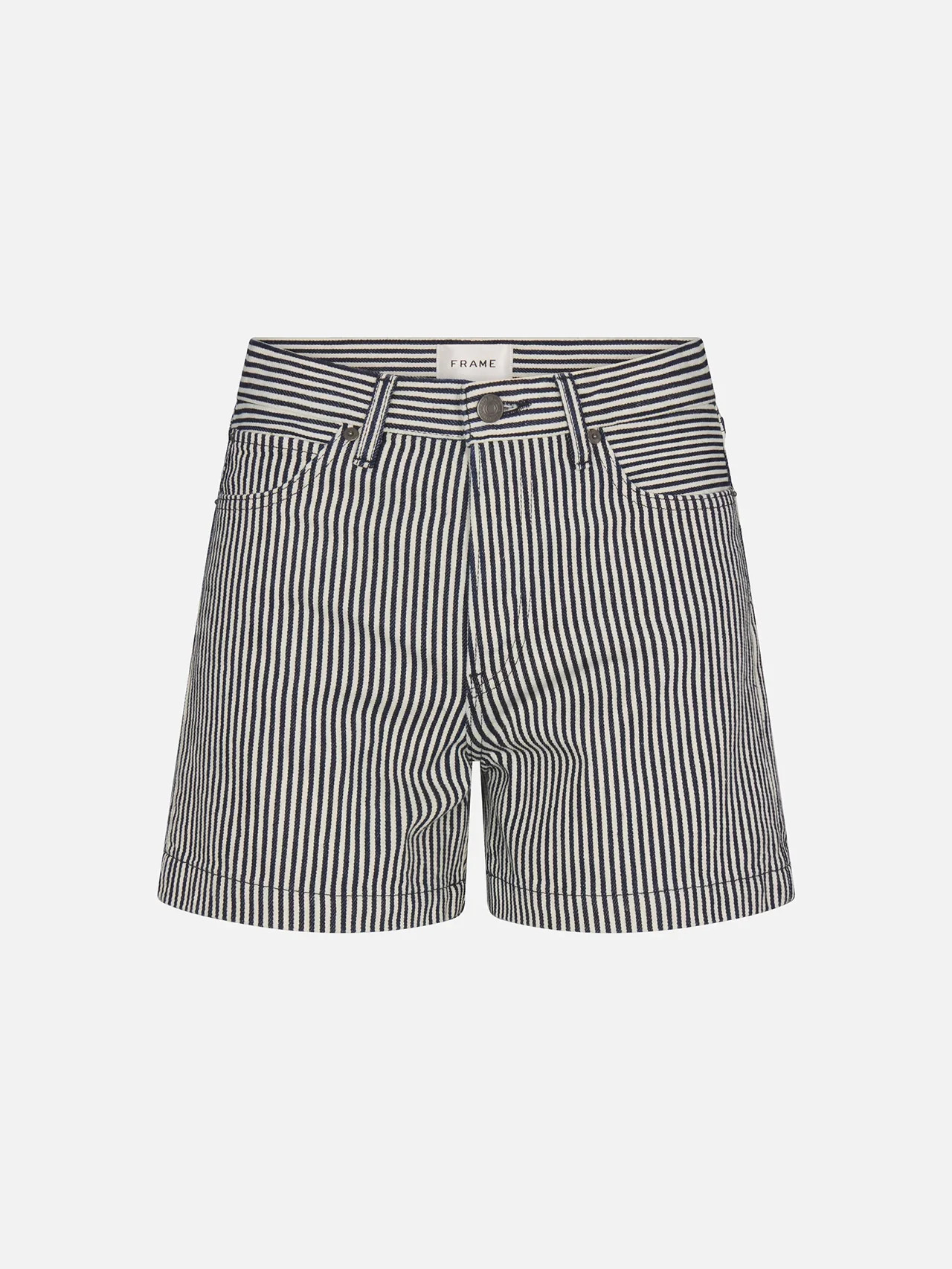 THE EVERYDAY SHORT NAVY STRIPE | Frame Denim